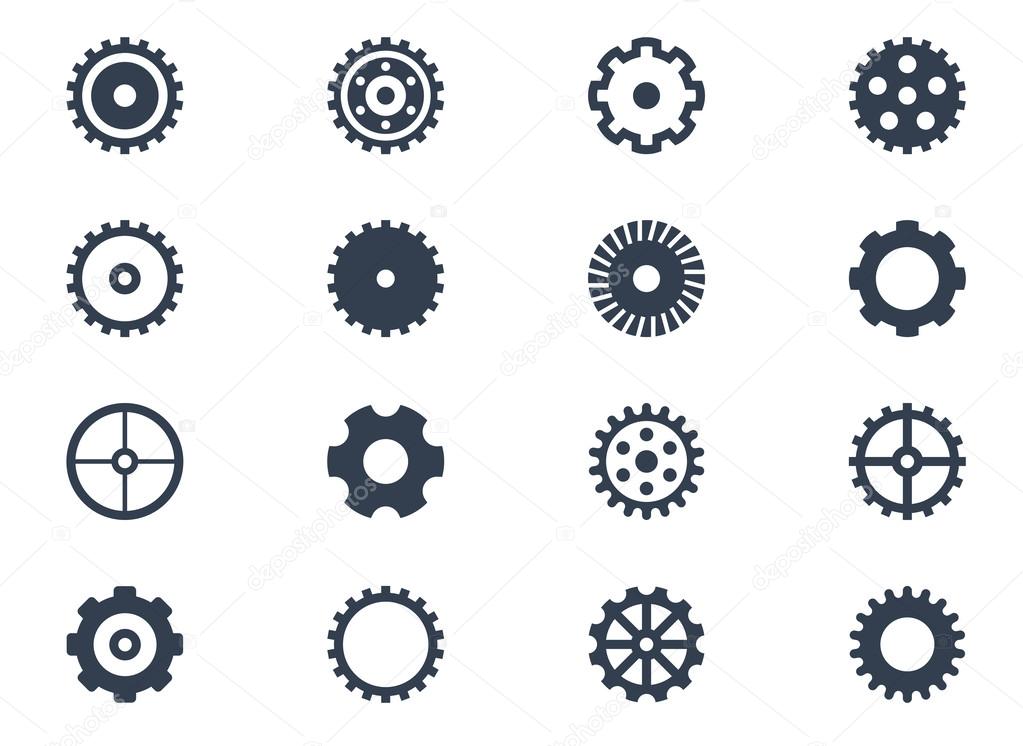 Gears on white background