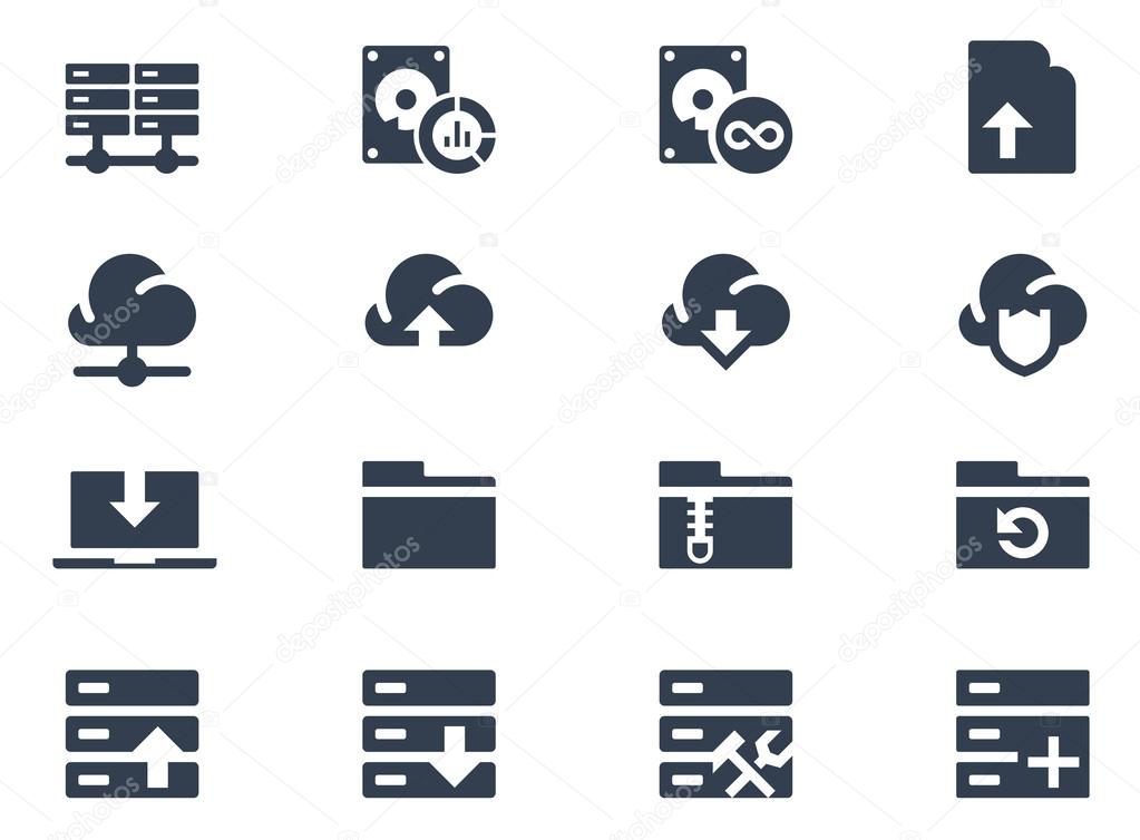 Hosting icons on white background