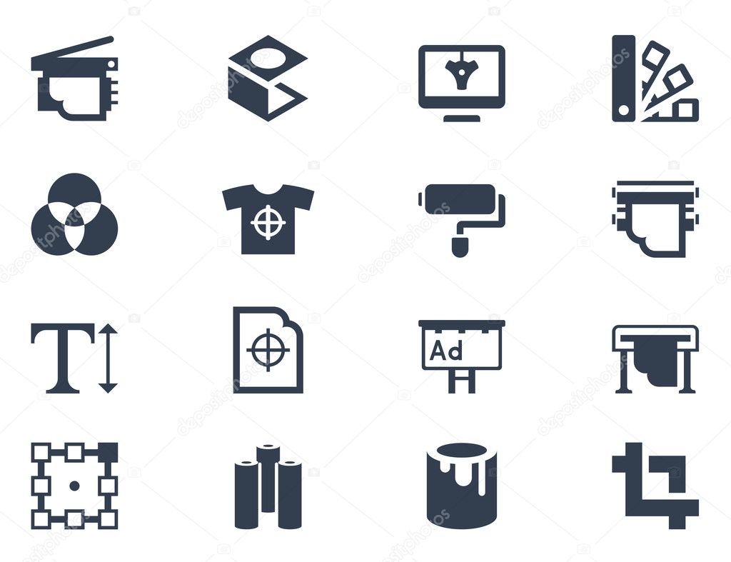 Printing icons on white background