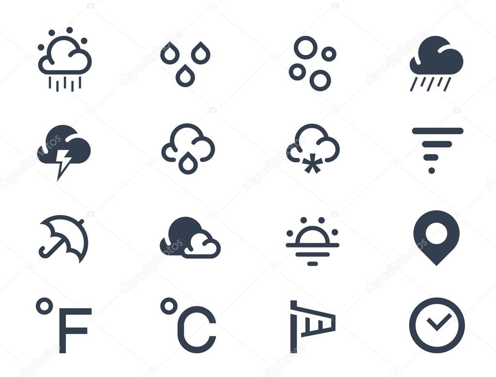 Weather icons  on white background