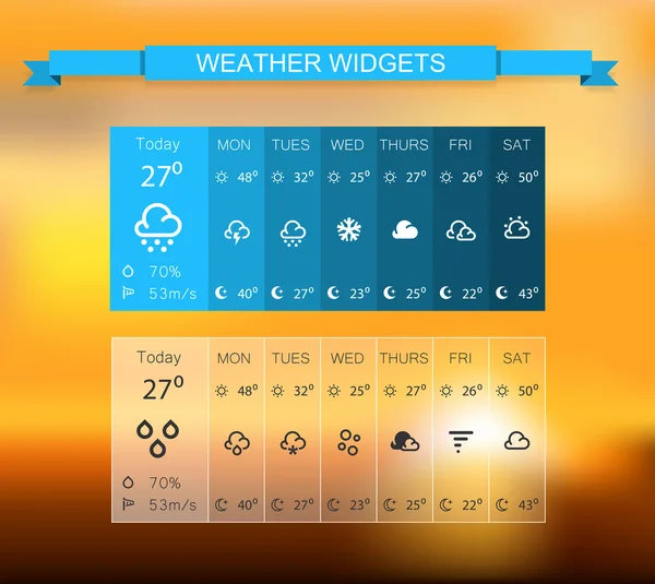 Widget meteorológico — Vetor de Stock