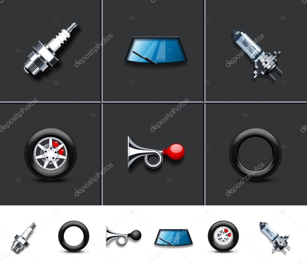 Car parts icons