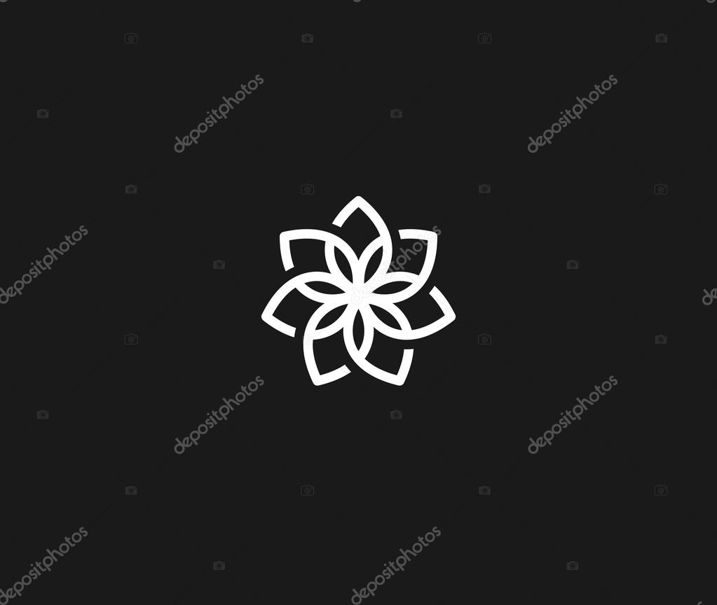 Flower symbol on black background