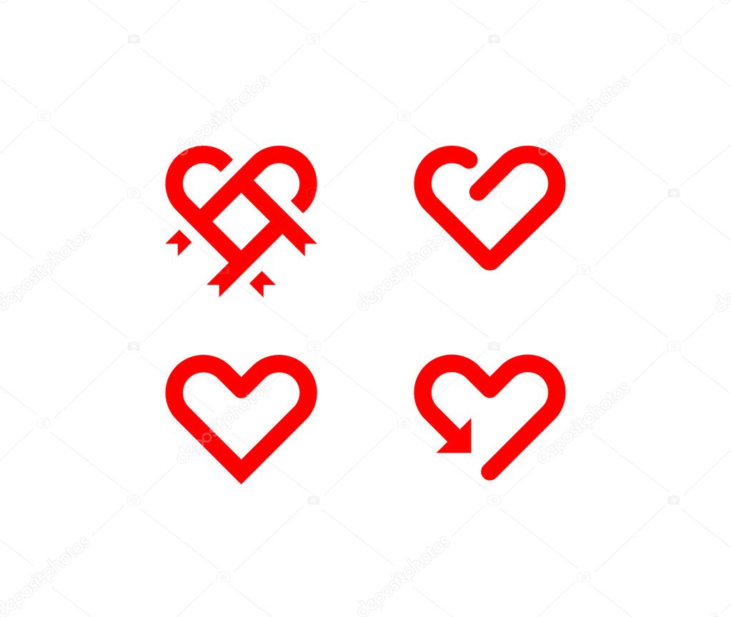 Heart line icons