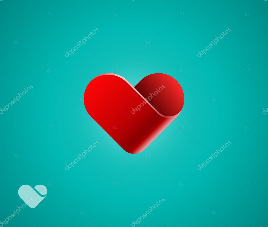 Heart symbol on green background