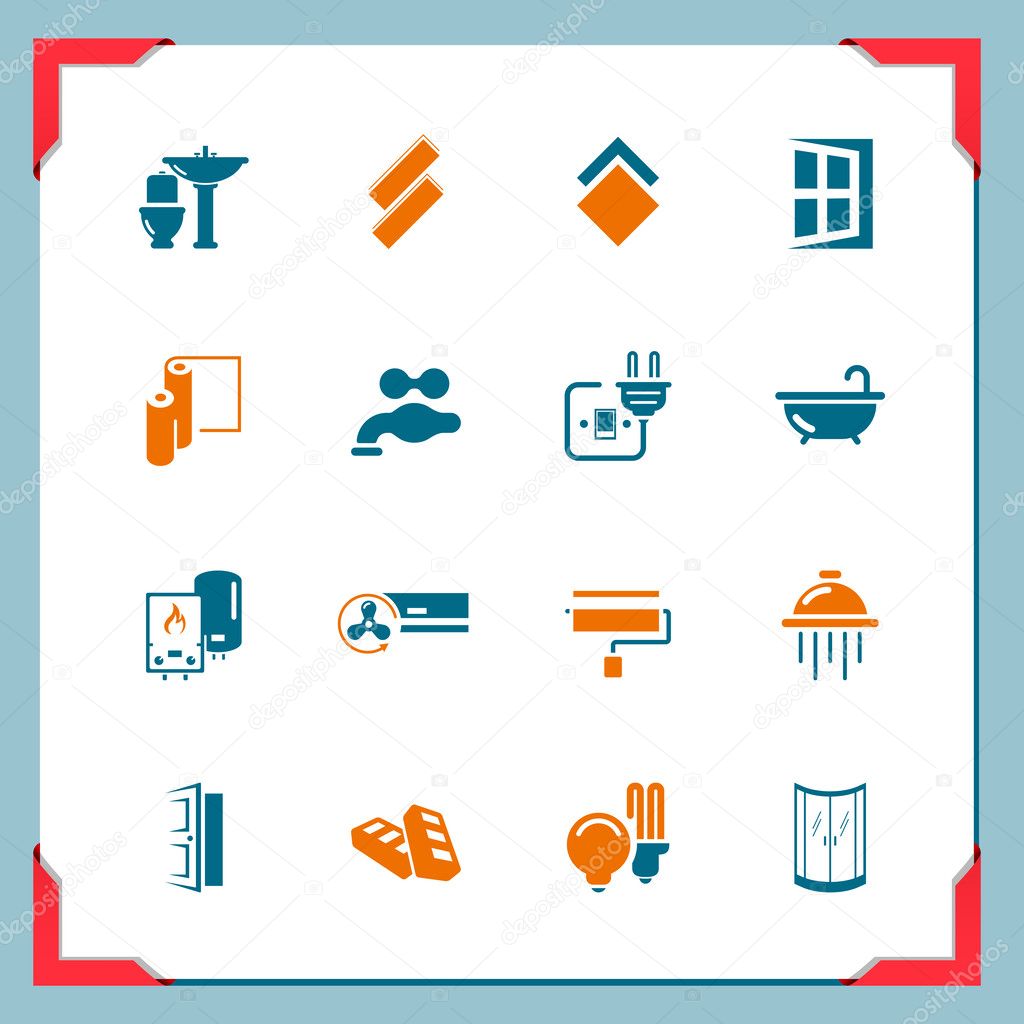 Home renovation icons
