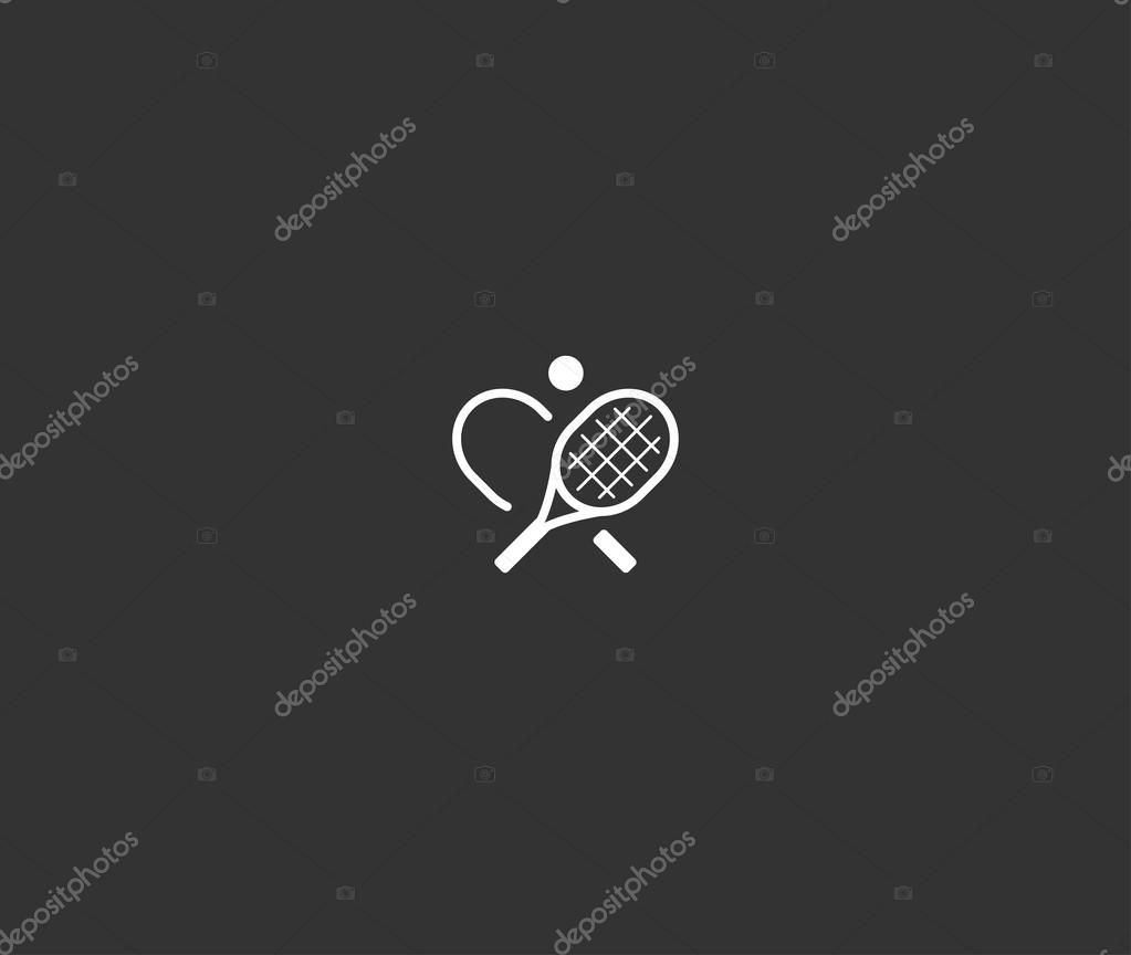 Tennis symbol on black background