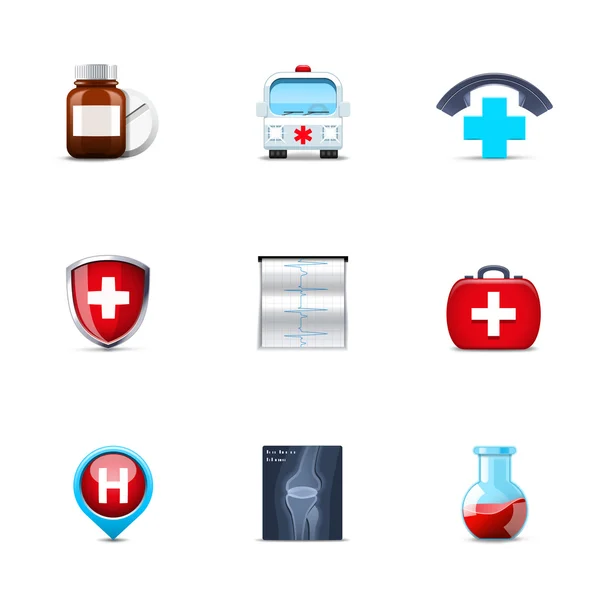 Ícones médicos e de cuidados de saúde —  Vetores de Stock