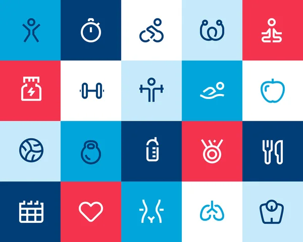 Fitness simgeler kümesi. düz