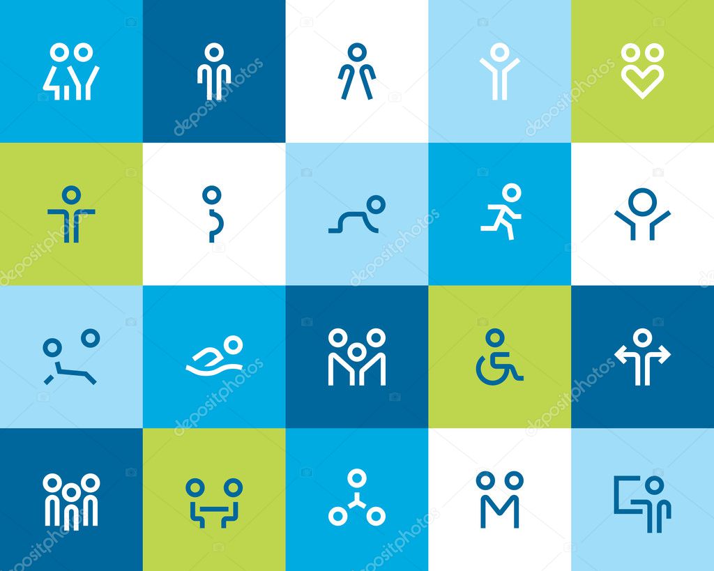 People and family icons. Flat series
