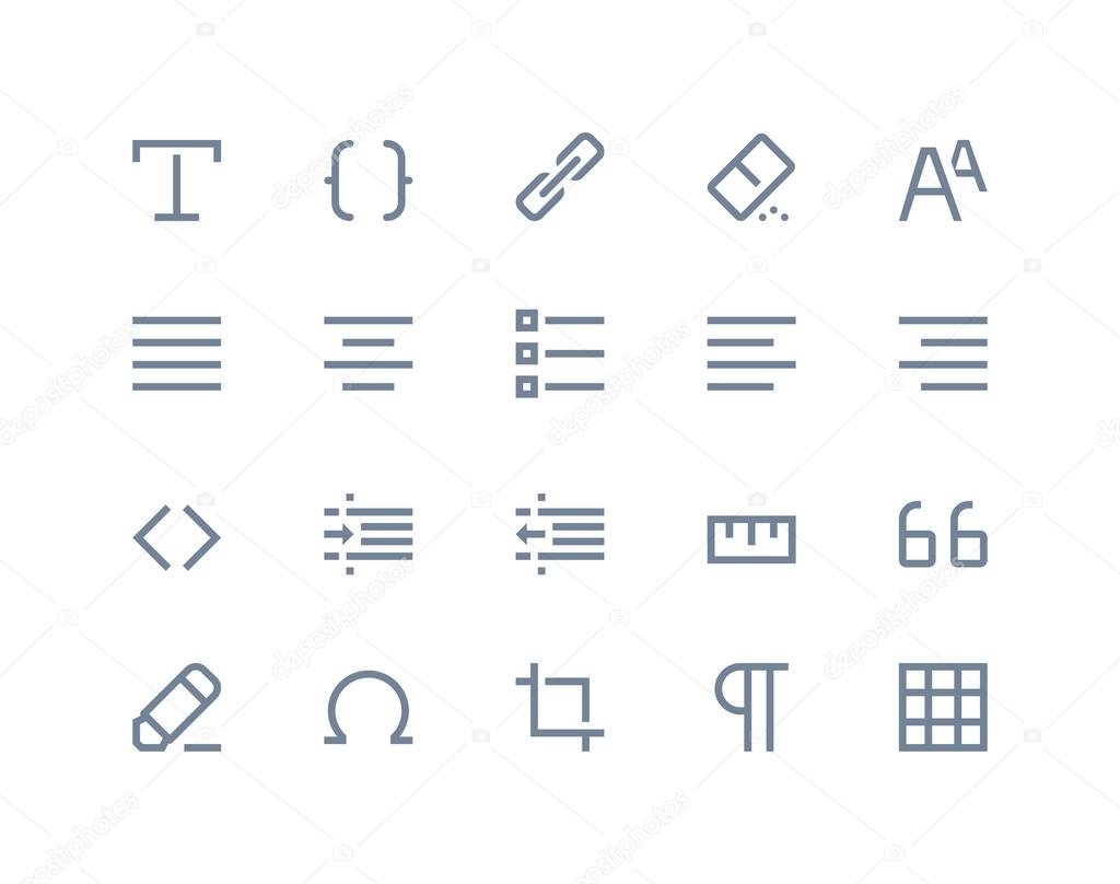 Editing and formatting icons. Line series