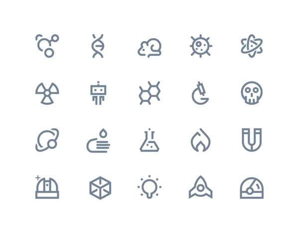 Iconos científicos. Serie de línea — Archivo Imágenes Vectoriales