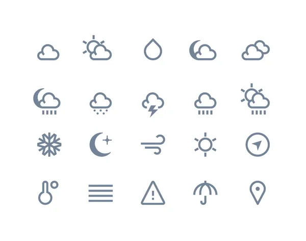 天気アイコン。ライン シリーズ — ストックベクタ
