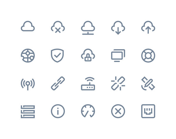 Иконки беспроводной сети. Серия Line
