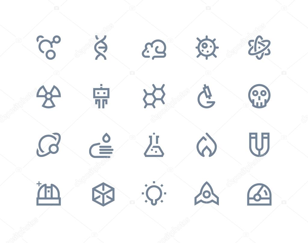 Science icons set. Line series
