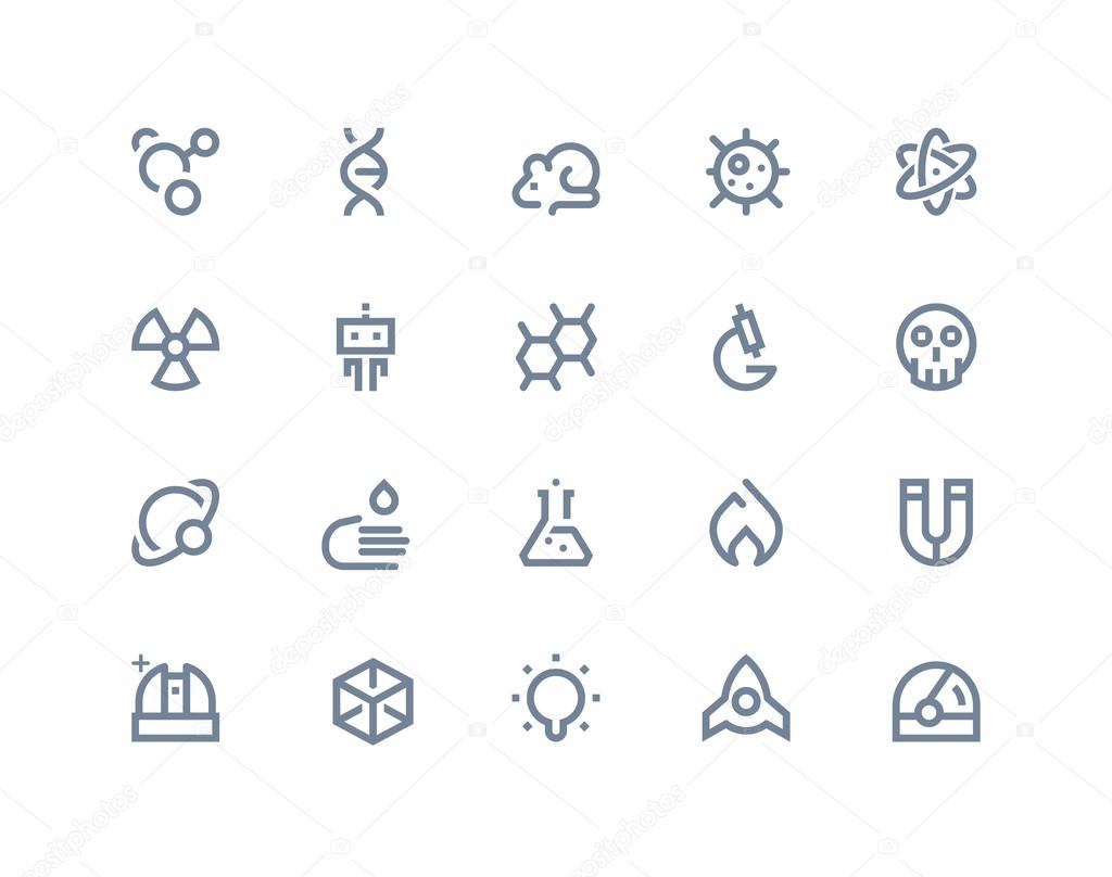 Science icons. Line series