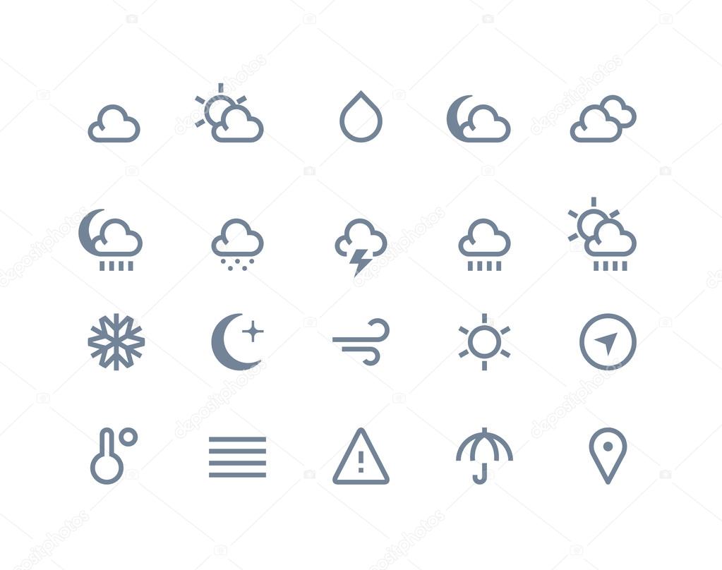 Weather icons set. Line series