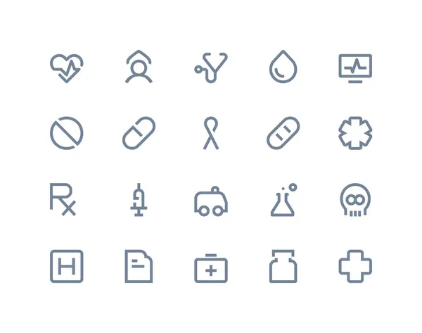 tıbbi simgeler. çizgi dizi
