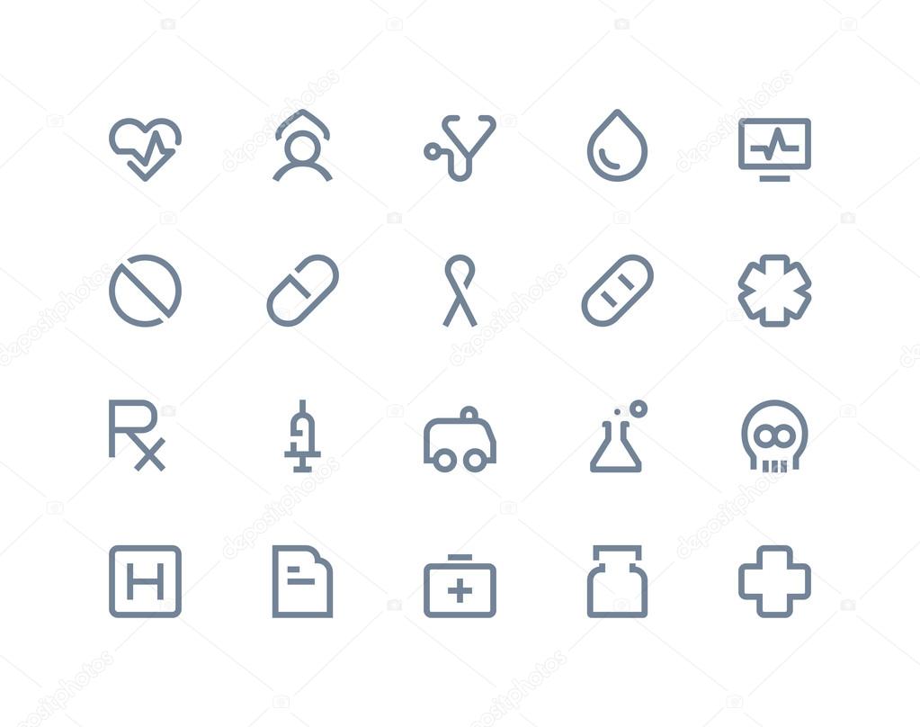 Medical icons. Line series