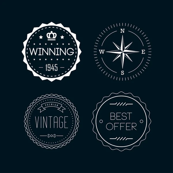 Vintage badges white 4 — Stock Vector