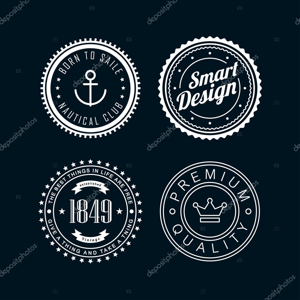 Vintage badges vector design. Set 3