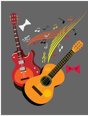 gitar gri background.musical posteri.