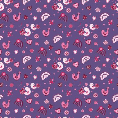 St. Valentine için kusursuz bir model. Kumaş, tekstil, duvar kağıdı, ambalaj, ambalaj kağıdı tasarımı.