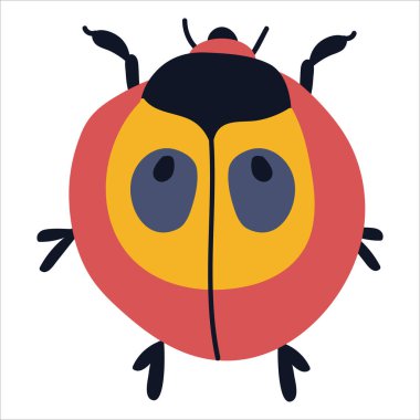 Beyaz, izole edilmiş bir arka planda sevimli bir böcek. Çizim stili. Vektör illüstrasyonu.