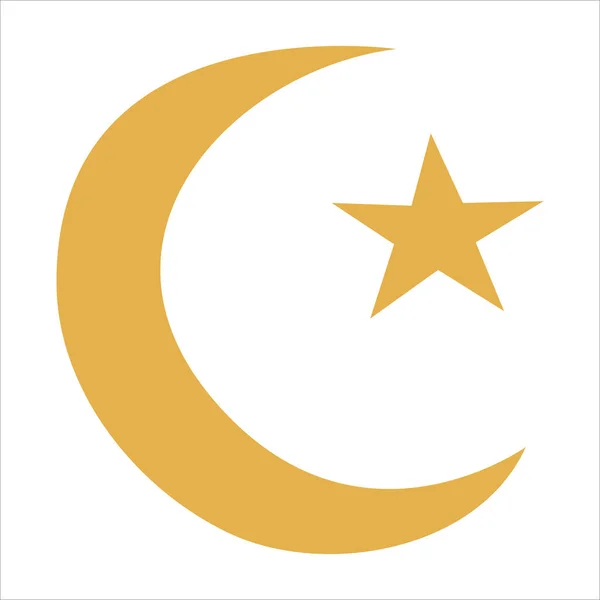 Schizzo Vettoriale Stella Modello Mezzaluna Pittura Disegnata Mano Simbolo Islamico — Vettoriale Stock