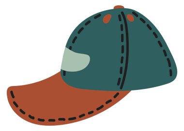 Beyzbol şapkası. Beyaz arka plan, tecrit. Vektör çizimi. El çizimi biçimi.