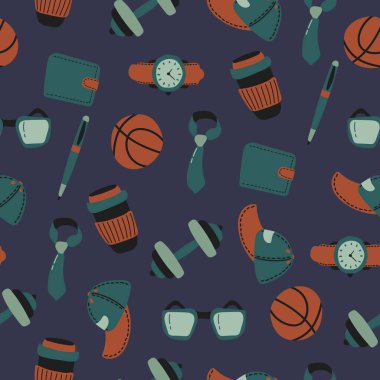 Babalar günü için kusursuz bir şablon. Kumaş, tekstil, duvar kağıdı, ambalaj için tasarım