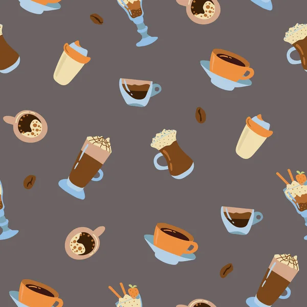 Coffee Seamless pattern. Design for fabric, textile, wallpaper, packaging.