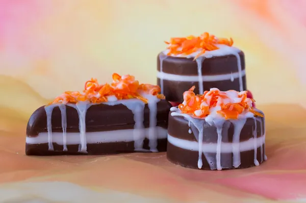 Three pieces of soap in form of cakes — Stock Photo, Image