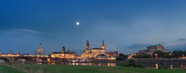 Dresden, gece Stok Fotoğraf