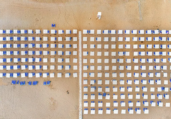 Blick Von Oben Auf Den Strand Des Turkey Resort Sonnenschirme — Stockfoto