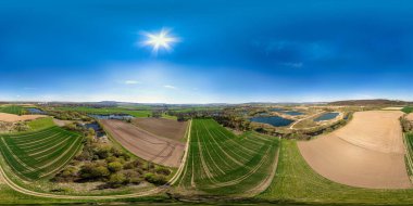 360 dereceyi bulan kusursuz panoramik türler, Almanya 'da doğal bir manzaranın manzarası. İçerik VR