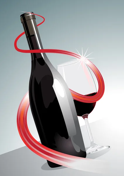 Vino tinto premium o superior — Vector de stock