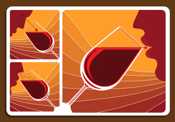 Collage degustación de vinos — Vector de stock