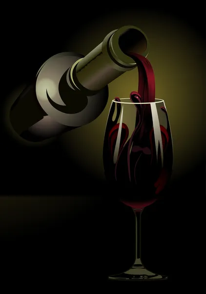 Pouring red wine — Stock Vector