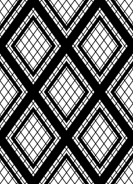 Black diamond mesh seamless pattern — Stock Vector
