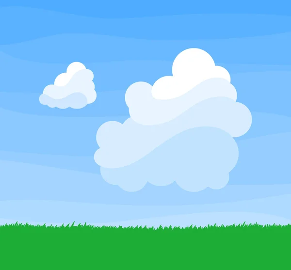 Two heapy clouds drifting across the sky — Stock Vector