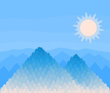 sabah dağlarında dağ sahne