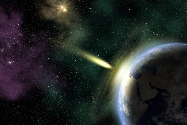 Dünya ve asteroit Stok Resim