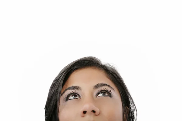 Young woman looking up — Stock Photo, Image