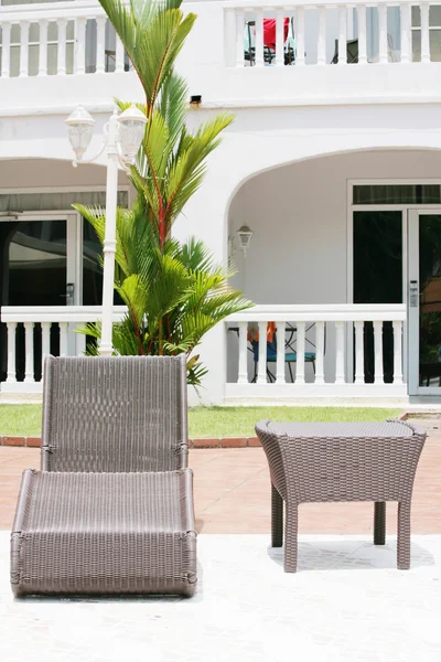 Chaise lounge in the terrace — Stock Photo, Image