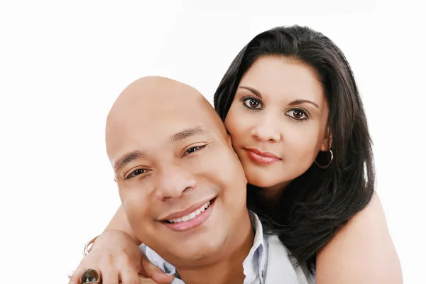 Closeup portrait of a smiling young couple together — Stock Photo, Image