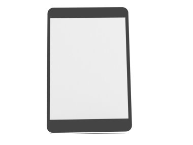 Beyaz arka planda siyah soyut tablet bilgisayar (tablet pc),