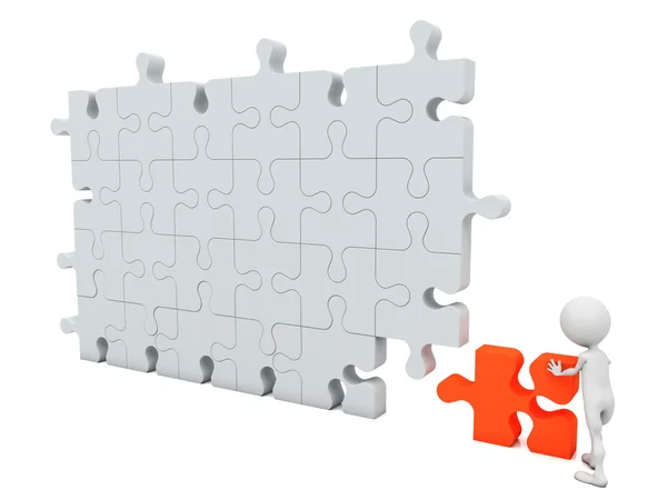 3d - man and missing piece — Stockfoto