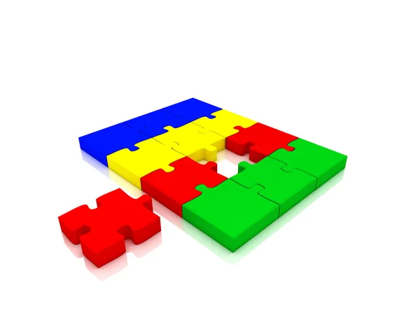 Illustration of piece of jigsaw puzzle showing business content — Stockfoto