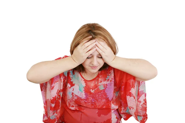 Closeup portret van een jonge vrouw op zoek depressief — Stockfoto